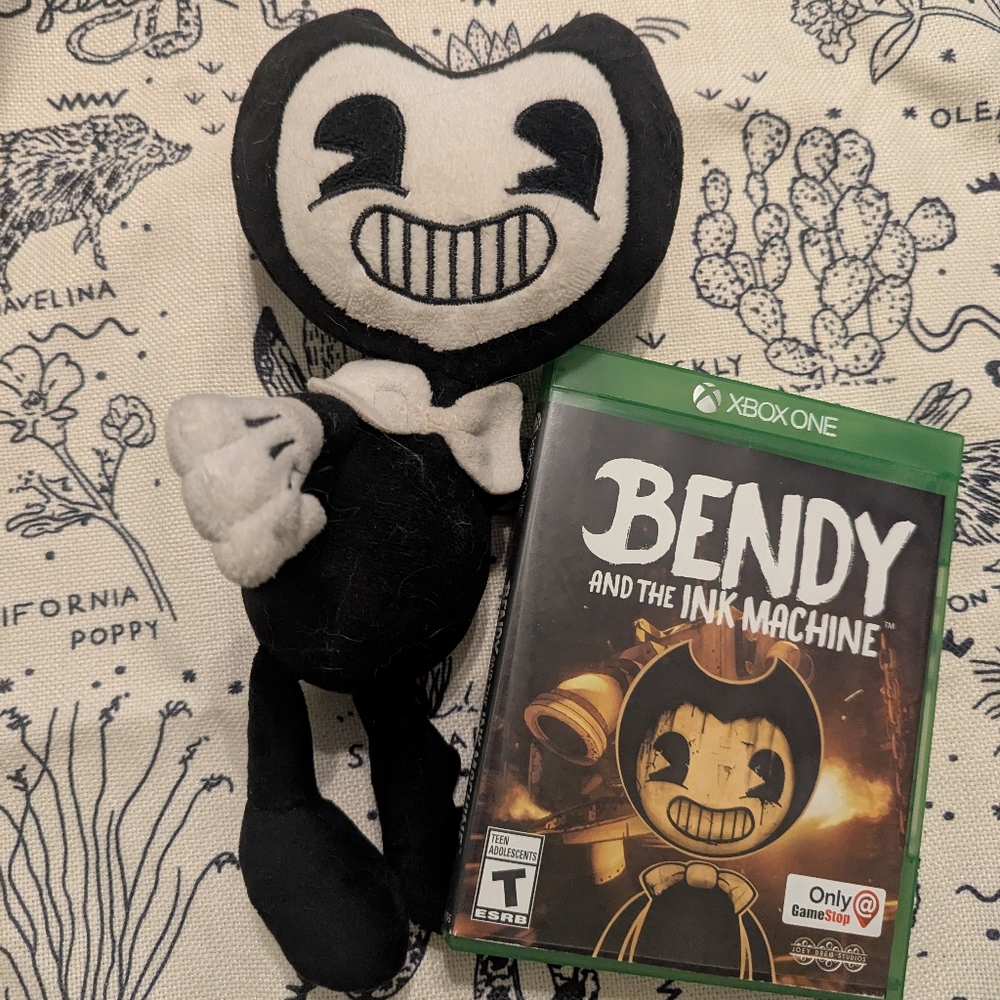 Bendy and the Ink Machine Xbox One game w/bendy plush